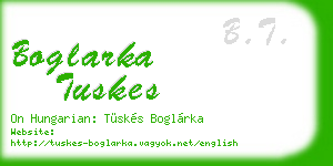 boglarka tuskes business card